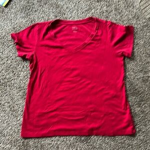 Style and Co. Red V Neck T-Shirt size 1X